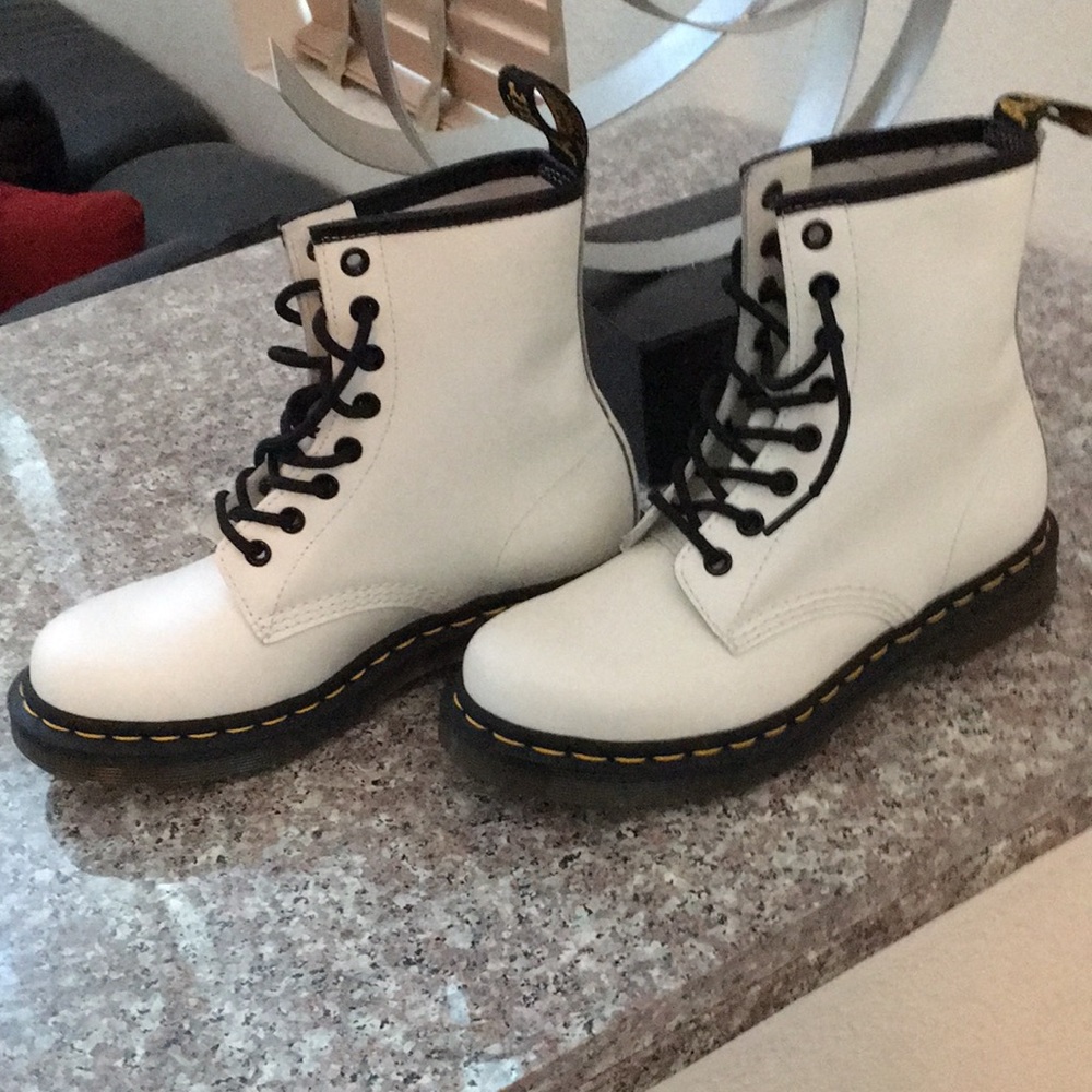 NEW Doc Martens boots-White leather, never been worn!